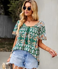 DY DOMO BOHO TOP - GREEN NEW ARRIVALS