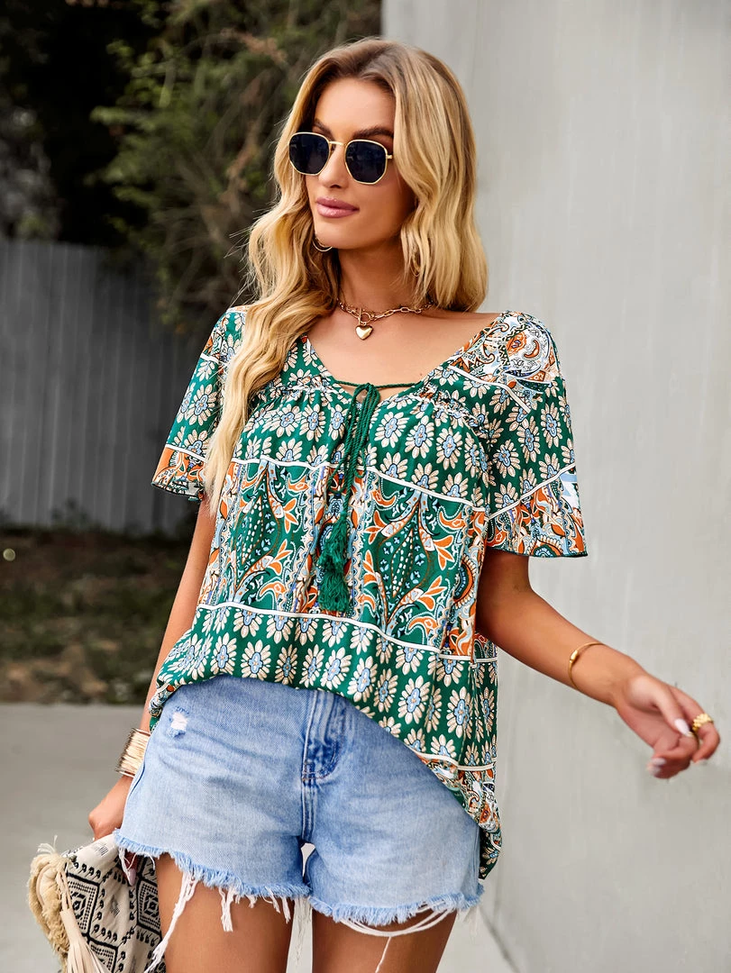 DY DOMO BOHO TOP - GREEN NEW ARRIVALS 2 DY DOMO BOHO TOP - GREEN NEW ARRIVALS