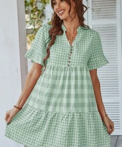 DY New In Clothing GENISTA French Doll Mini Dress - Green