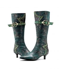 Lace Up Rock Star With Stud Leather Knight Boot - Soffia New In Shoes
