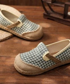 TC Houndstooth Embossed Linen Espadrilles - Cactus Rose Shop Sandals