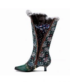 SOFFIA | Genuine Leather Elegant Fur Trim Button Side Knee-High Boots New In Shoes 8 SOFFIA | Genuine Leather Elegant Fur Trim Button Side Knee-High Boots New In Shoes