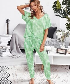 JUMARA LOUNGEWEAR SET - GREEN TIE DYE New In Clothing