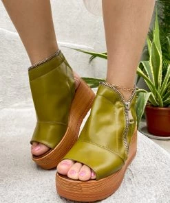 Peep-toe Side Zipper Wedge Boots Platform Sandals | EN BLOOM New In Shoes