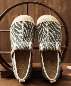 TC S/S 2022 Zebra Embossed Round Toe Espadrilles Loafers - Cactus Rose