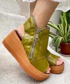 Peep-toe Side Zipper Wedge Boots Platform Sandals | EN BLOOM New In Shoes