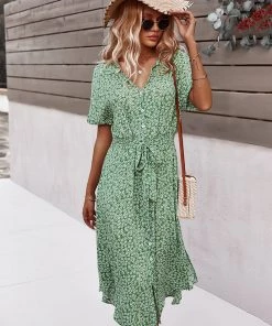DY NEW ARRIVALS LORRIE SHIRT MIDI DRESS - GREEN 9 DY NEW ARRIVALS LORRIE SHIRT MIDI DRESS - GREEN