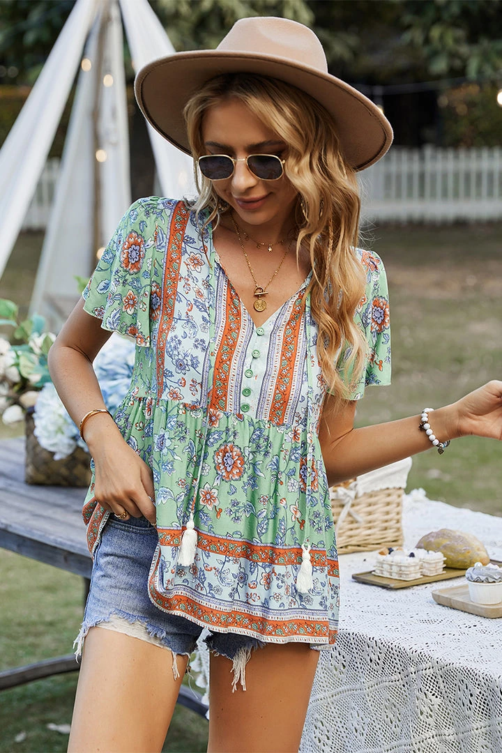 DY JEN BOHO TOP - GREEN New In Clothing 3 DY JEN BOHO TOP - GREEN New In Clothing