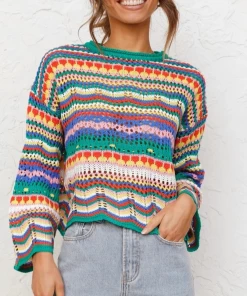 MY Smaibulun Doll | MARMO Zig Zag Crochet Knit Top - Green