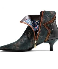 Shoes Genuine Leather Back Star Stud Girl Bootie Ankle Boots Low Heel Boots - Soffia