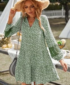 DY JHIA Daisy Print Mini Dress - Green