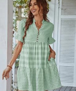 DY New In Clothing GENISTA French Doll Mini Dress - Green 8 DY New In Clothing GENISTA French Doll Mini Dress - Green