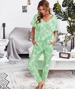 JUMARA LOUNGEWEAR SET - GREEN TIE DYE New In Clothing