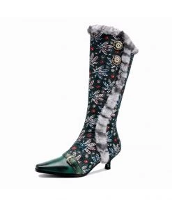 SOFFIA | Genuine Leather Elegant Fur Trim Button Side Knee-High Boots New In Shoes 10 SOFFIA | Genuine Leather Elegant Fur Trim Button Side Knee-High Boots New In Shoes