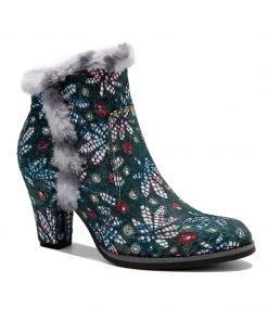 New In Shoes SOFFIA | Faux Fur Trim Lace Surface Leather Boot