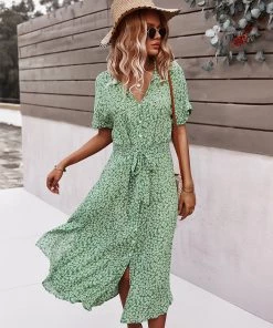 DY NEW ARRIVALS LORRIE SHIRT MIDI DRESS - GREEN 10 DY NEW ARRIVALS LORRIE SHIRT MIDI DRESS - GREEN
