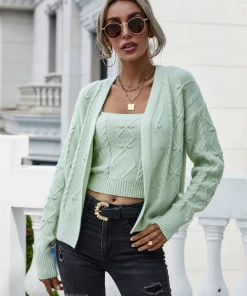 MY Smaibulun | RACHAELS Knit Cardigan Set - Green