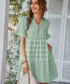 DY New In Clothing GENISTA French Doll Mini Dress - Green 9 DY New In Clothing GENISTA French Doll Mini Dress - Green