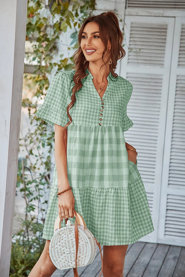 DY New In Clothing GENISTA French Doll Mini Dress - Green 4 DY New In Clothing GENISTA French Doll Mini Dress - Green