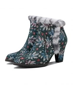 New In Shoes SOFFIA | Faux Fur Trim Lace Surface Leather Boot