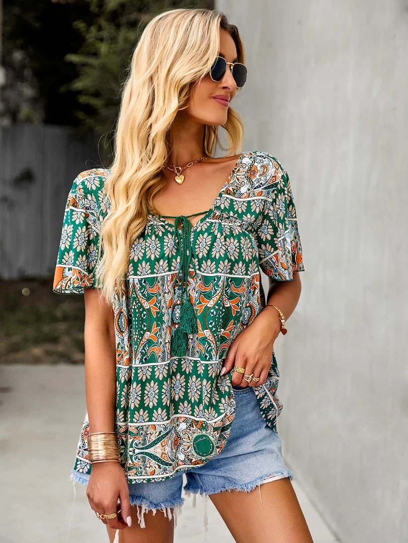 DY DOMO BOHO TOP - GREEN NEW ARRIVALS 5 DY DOMO BOHO TOP - GREEN NEW ARRIVALS
