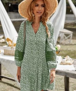 DY JHIA Daisy Print Mini Dress - Green