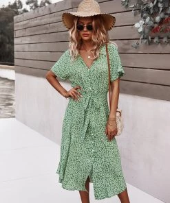 DY NEW ARRIVALS LORRIE SHIRT MIDI DRESS - GREEN 11 DY NEW ARRIVALS LORRIE SHIRT MIDI DRESS - GREEN