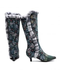 SOFFIA | Genuine Leather Elegant Fur Trim Button Side Knee-High Boots New In Shoes 11 SOFFIA | Genuine Leather Elegant Fur Trim Button Side Knee-High Boots New In Shoes