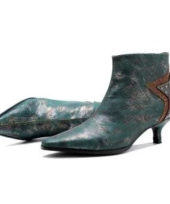 Shoes Genuine Leather Back Star Stud Girl Bootie Ankle Boots Low Heel Boots - Soffia