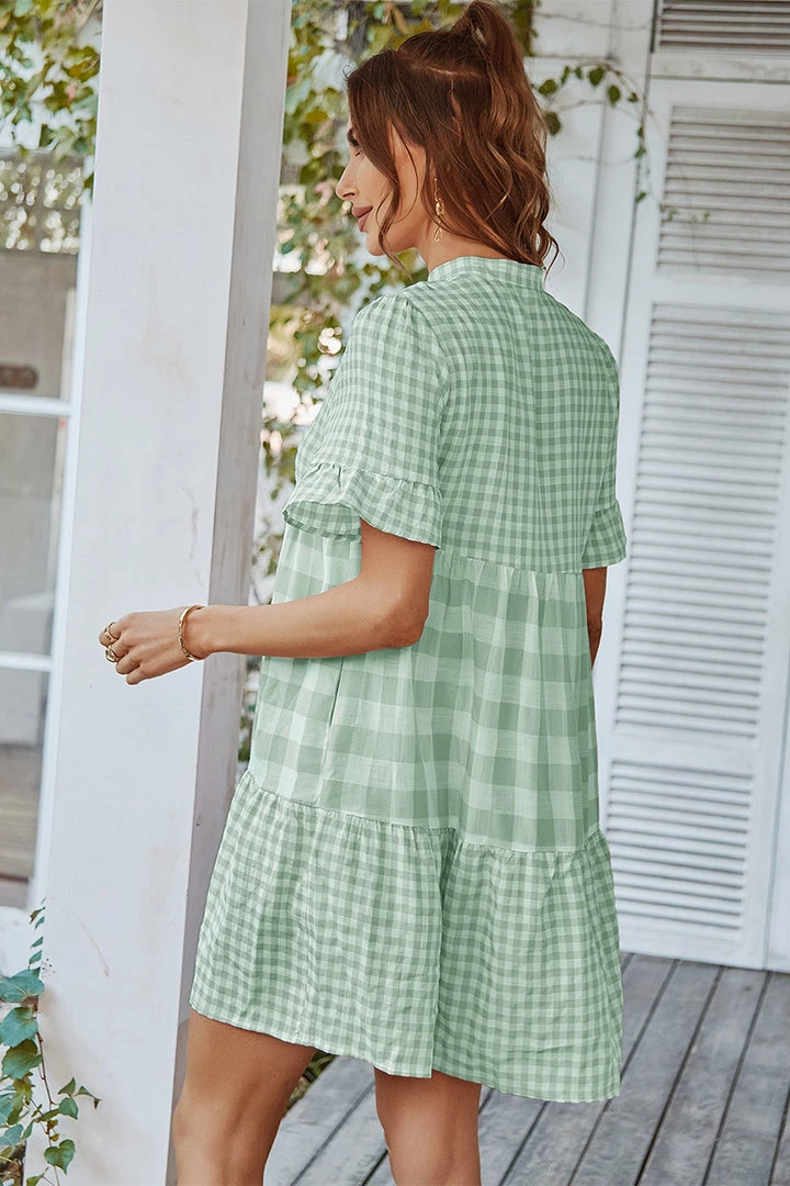 DY New In Clothing GENISTA French Doll Mini Dress - Green 6 DY New In Clothing GENISTA French Doll Mini Dress - Green