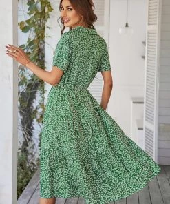 DY NEW ARRIVALS ALVINA Print Midi Dress - Green