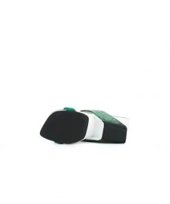 Jady Rose JadyRose | Open-Heel Leather Slide- Emerald Green