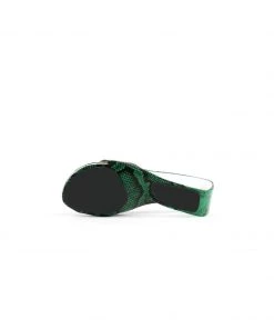 Jady Rose JadyRose | Twisted Upper Heel Genuine Leather Green Slide New In Shoes
