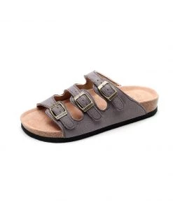 GLF Maibulun | Grey Triple-Buckle Suede Upper Sandal