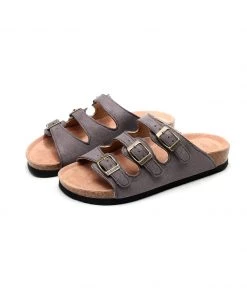 GLF Maibulun | Grey Triple-Buckle Suede Upper Sandal
