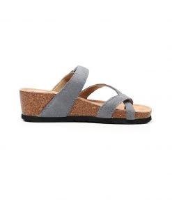 GLF Maibulun | Grey Criss Cross Toe Suede Upper Wedge Sandal New In Shoes
