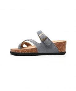 GLF Maibulun | Grey Criss Cross Toe Suede Upper Wedge Sandal New In Shoes
