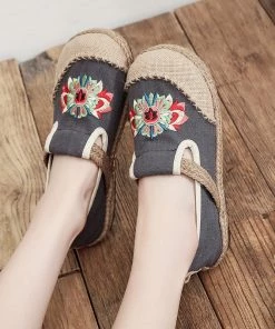 TC Shop Sandals Embroidered Abstract Flower Espadrilles - Cactus Rose