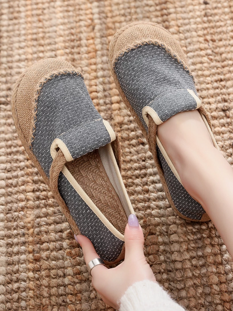 TC Cactus Rose | Scales Print Linen Espadrilles Loafer - Grey NEW ARRIVALS 1 TC Cactus Rose | Scales Print Linen Espadrilles Loafer - Grey NEW ARRIVALS