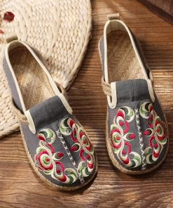 TC Shop Sandals Totem Abstract Embroidered Round Toe Espadrilles Loafers- Cactus Rose 23 TC Shop Sandals Totem Abstract Embroidered Round Toe Espadrilles Loafers- Cactus Rose