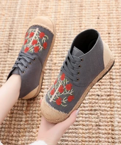 TC Cactus Rose | Embroidered Bayberry Tree Hi-Top Sneakers Espadrilles