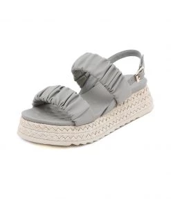 SIKETU | GREY RUCHED ESPADRILLE SANDAL NEW ARRIVALS