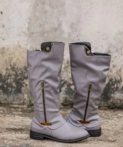 AL En Bloom | Side-Pocket Slouchy Long Boot - Grey
