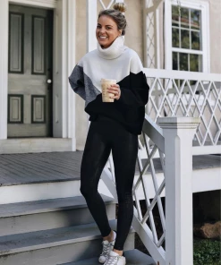 MY Smaibulun Doll | Color Block DULCIE Knit Sweater - White Grey Black