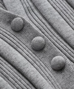 MY Smaibulun | TAMIA Bell Cuff Knit Shirt Jacket - Grey