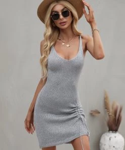 MY SELAH KNIT DRESS - GRAY