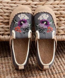 TC Cactus Rose | Embroidered Plum Bossom Espadrilles Sneakers Flat Shoes New In Shoes