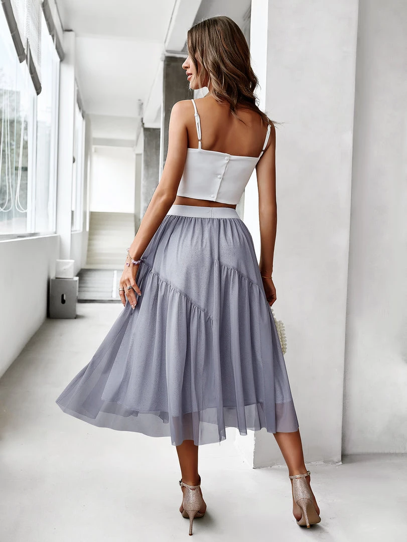 DY BASA MIDI SKIRT - STEEL GREY 2 DY BASA MIDI SKIRT - STEEL GREY