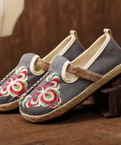 TC Shop Sandals Totem Abstract Embroidered Round Toe Espadrilles Loafers- Cactus Rose 20 TC Shop Sandals Totem Abstract Embroidered Round Toe Espadrilles Loafers- Cactus Rose