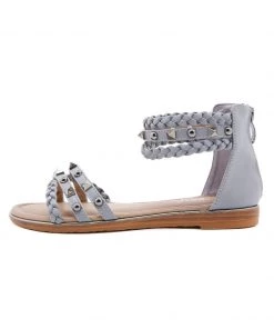 Stud Braided Ankle-Strap Sandals - SIKETU New In Shoes